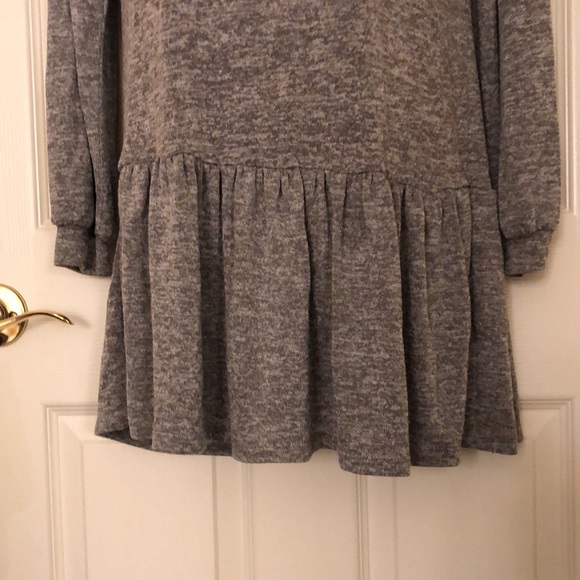 Gray Drop Waist Peplum Flounce Dress - Picture 8 of 14